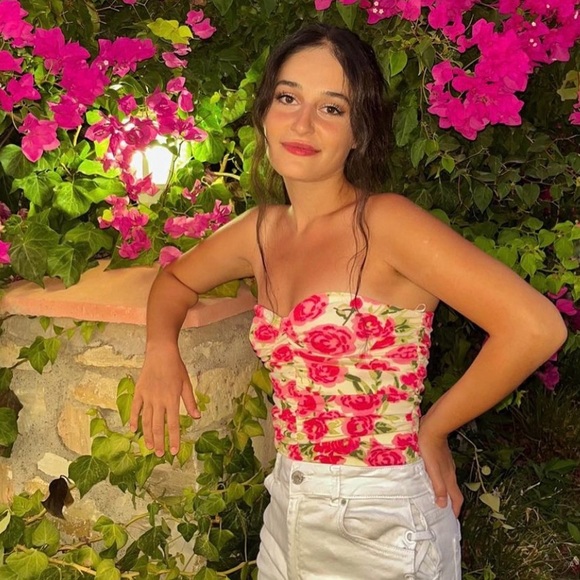 Zara Draped Floral Bodysuit - Picture 3 of 9